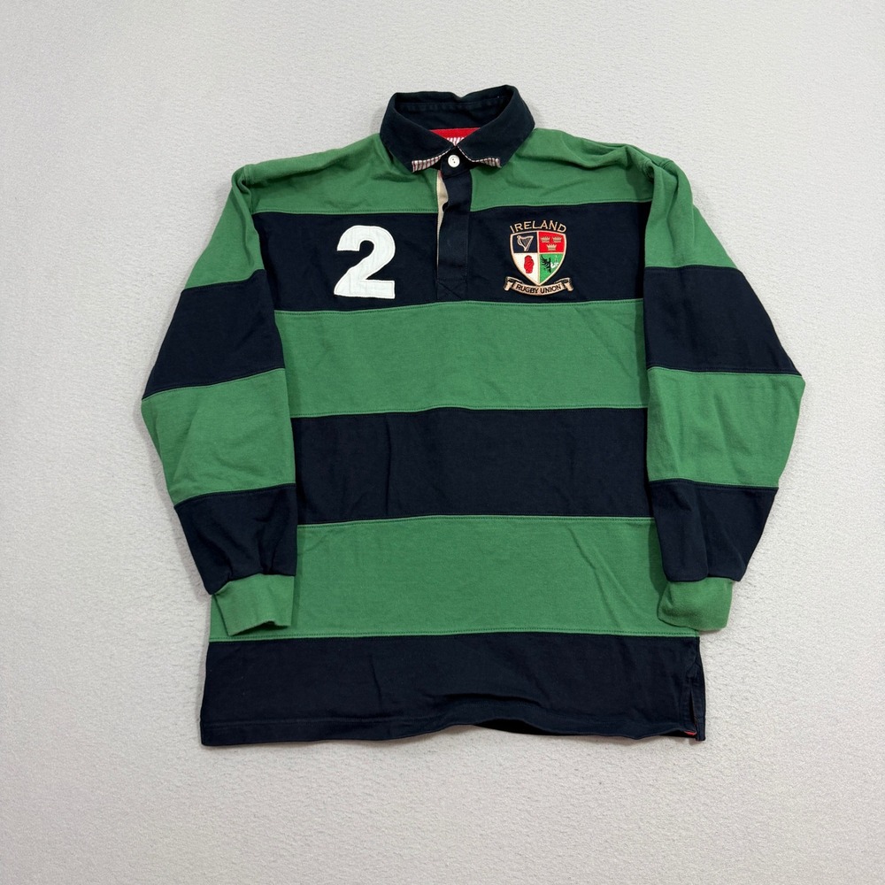 Lansdowne Rugby Shirt Men's Small Green Ireland Rugby Union Heritage Striped